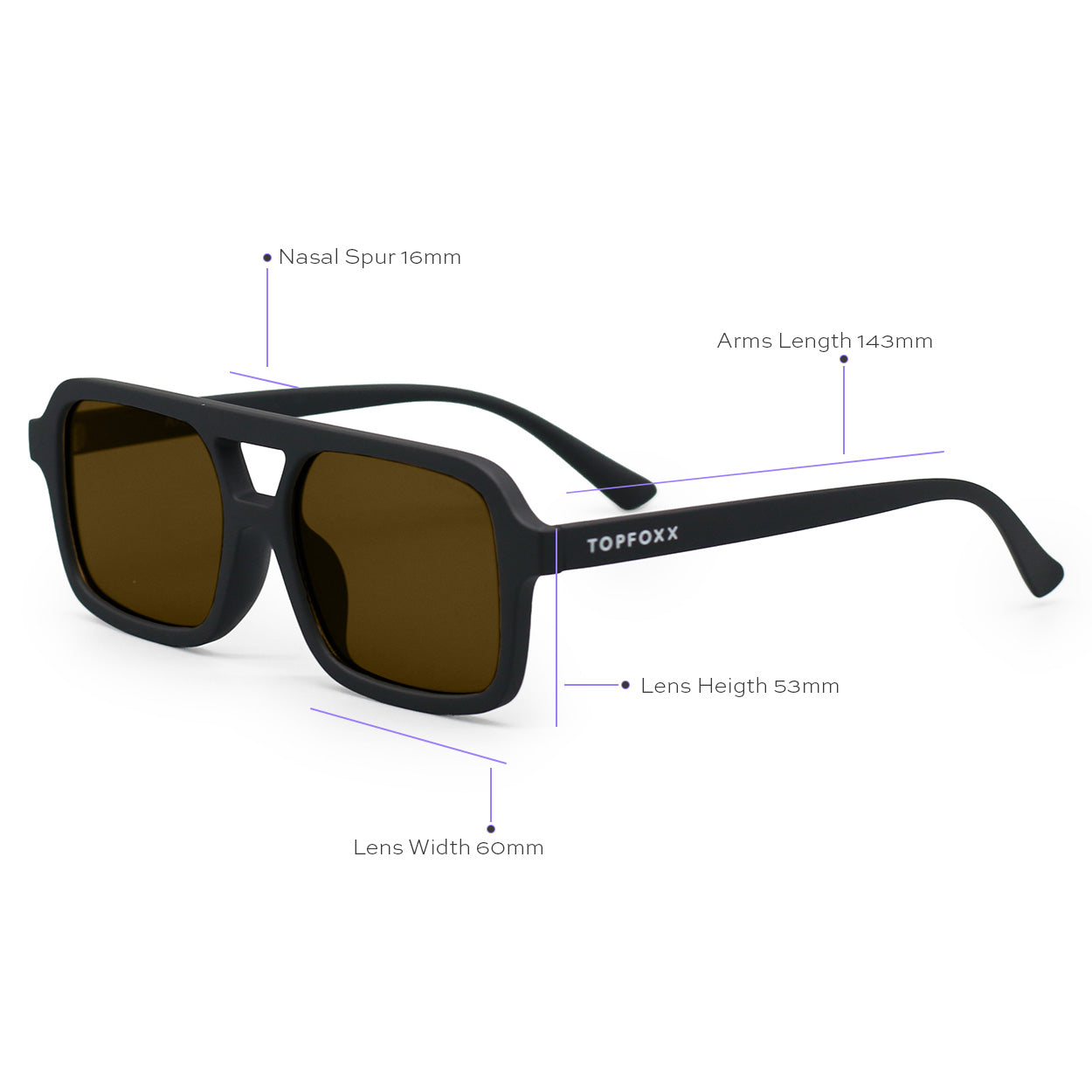 Atlas - Black Squared Sunglasses - TopFoxx - Flyclothing LLC