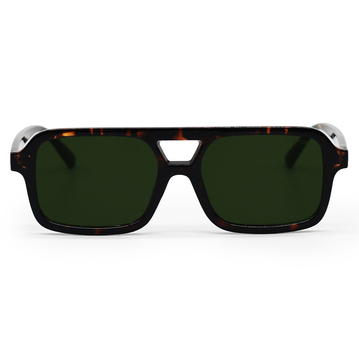 Atlas - Green Tortoise Squared Sunglasses - TopFoxx - Flyclothing LLC