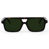 Atlas - Green Tortoise Squared Sunglasses - TopFoxx - Flyclothing LLC