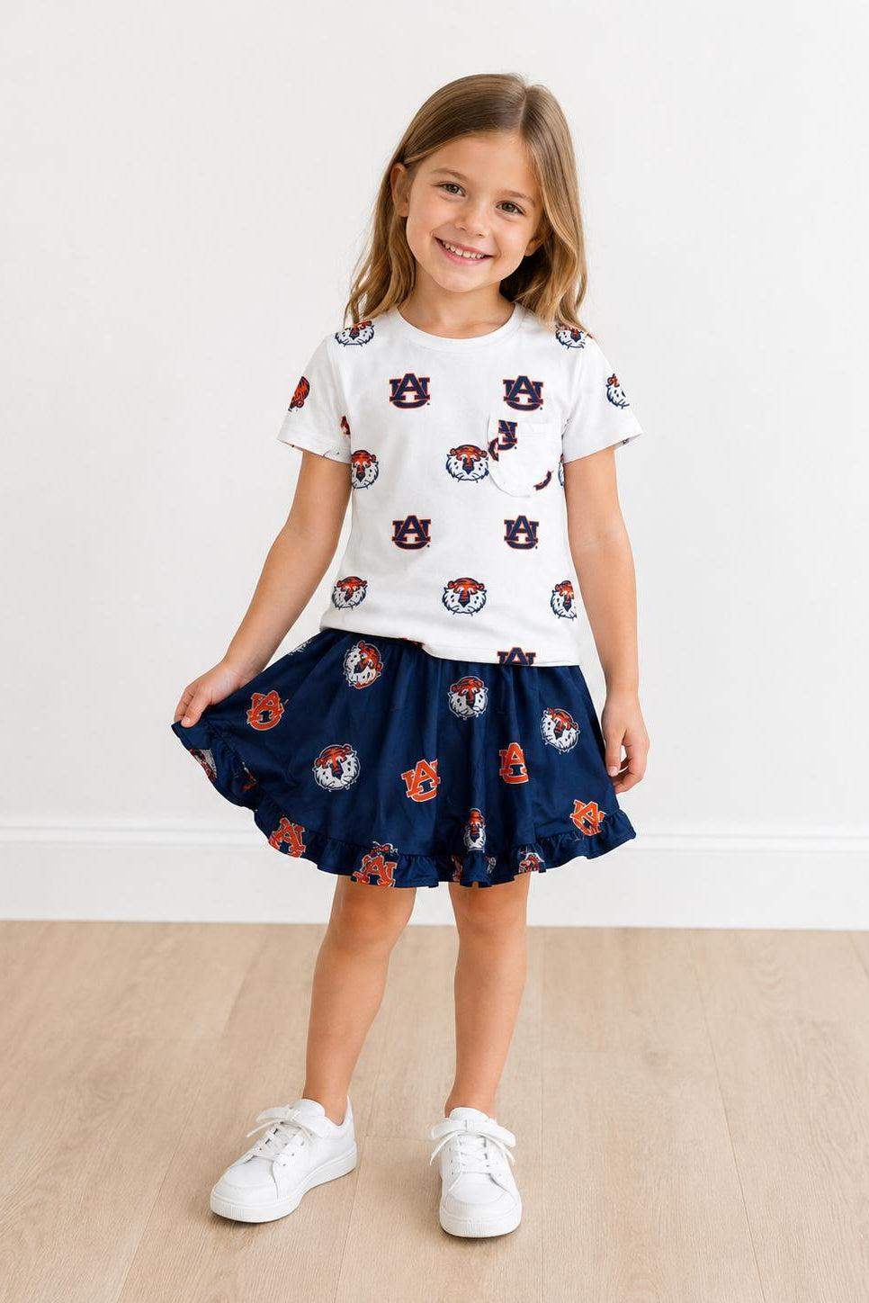 Auburn Blue Aubie Ruffle Twirl Skort - Mila & Rose ® - Flyclothing LLC