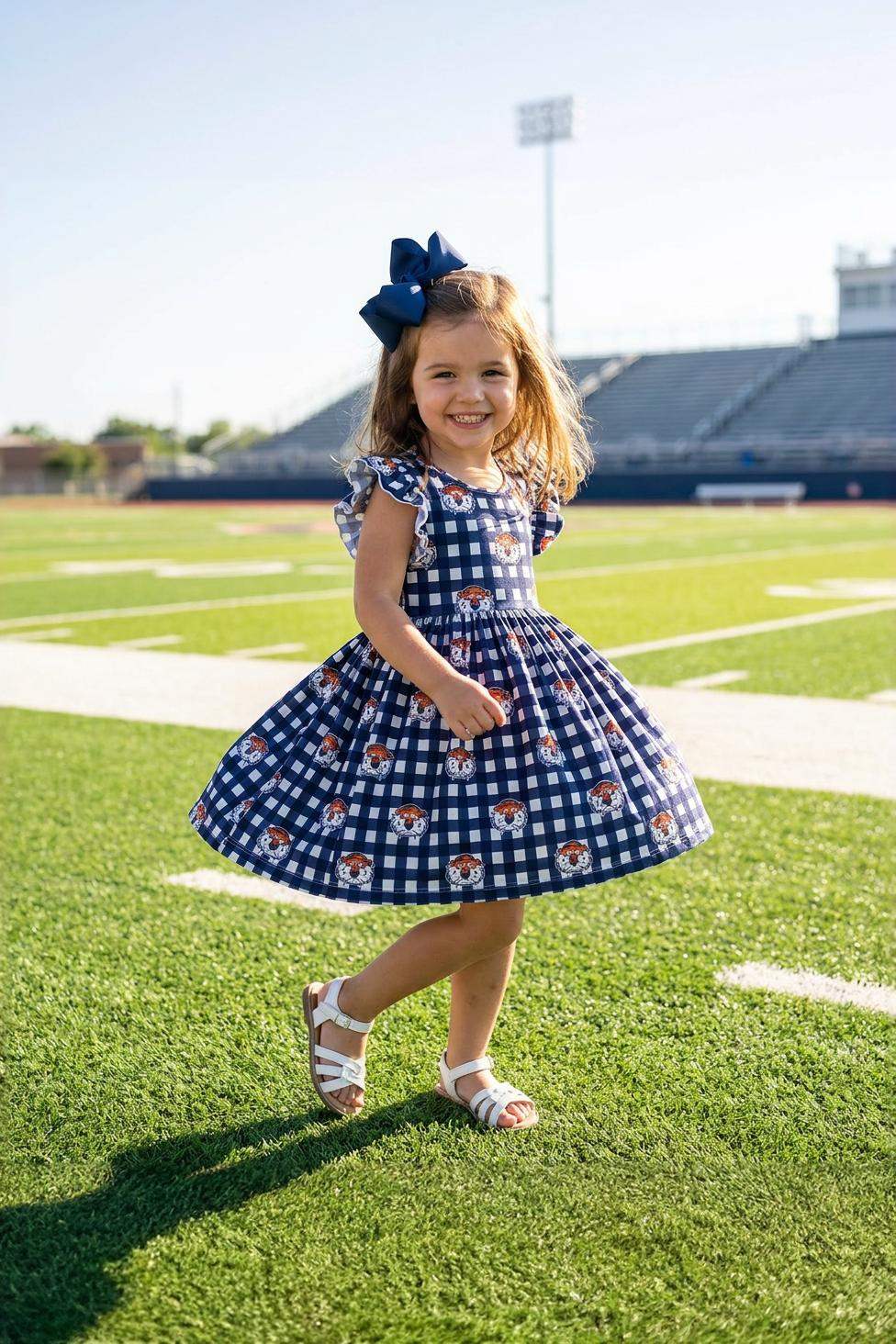 Auburn Plaid Aubie Flutter Twirl Dress - Mila & Rose ® - Flyclothing LLC