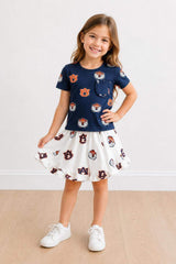 Auburn White Aubie Ruffle Twirl Skort - Mila & Rose ® - Flyclothing LLC