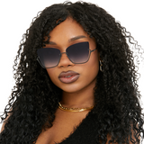 Vixen - Black Lens Black Frame Metal Cateye Sunglasses - TopFoxx - Flyclothing LLC