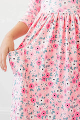 Azalea 3/4 Sleeve Pocket Twirl Dress - Mila & Rose ® - Flyclothing LLC