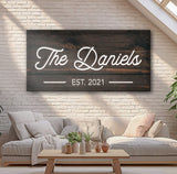 Wooden Family Name Sign - Tailored Canvases - Flyclothing LLC