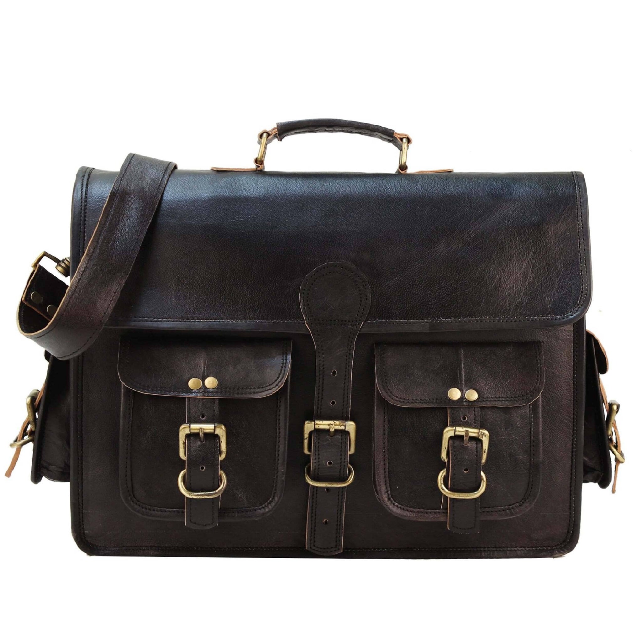 The Vintage Black - Classy Leather Bags - Flyclothing LLC