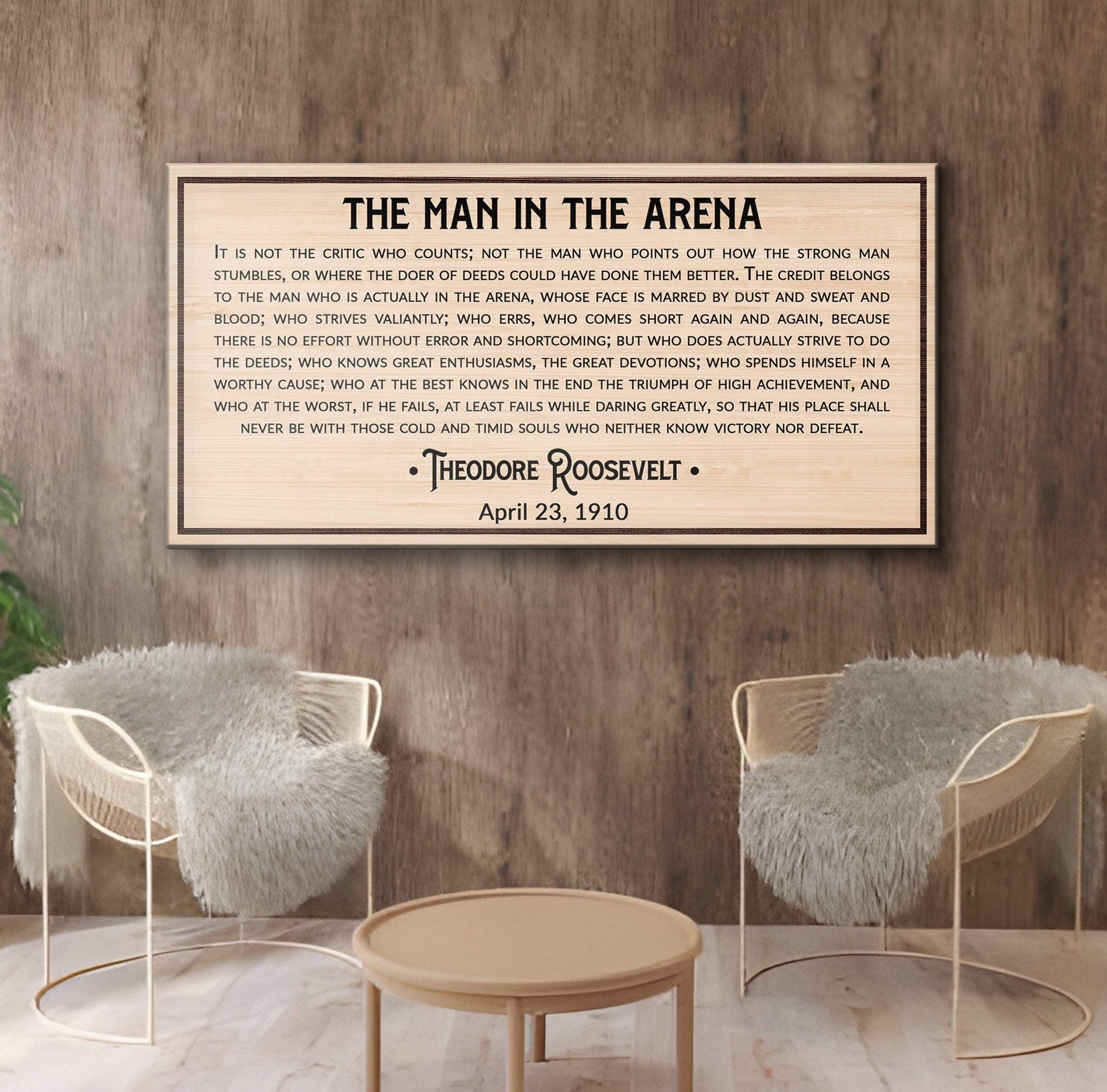 The Man In The Arena Sign IV - Tailored Canvases - Flyclothing LLC