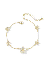 Dainty Sparkling Flower Bracelet - Wimsico - Flyclothing LLC