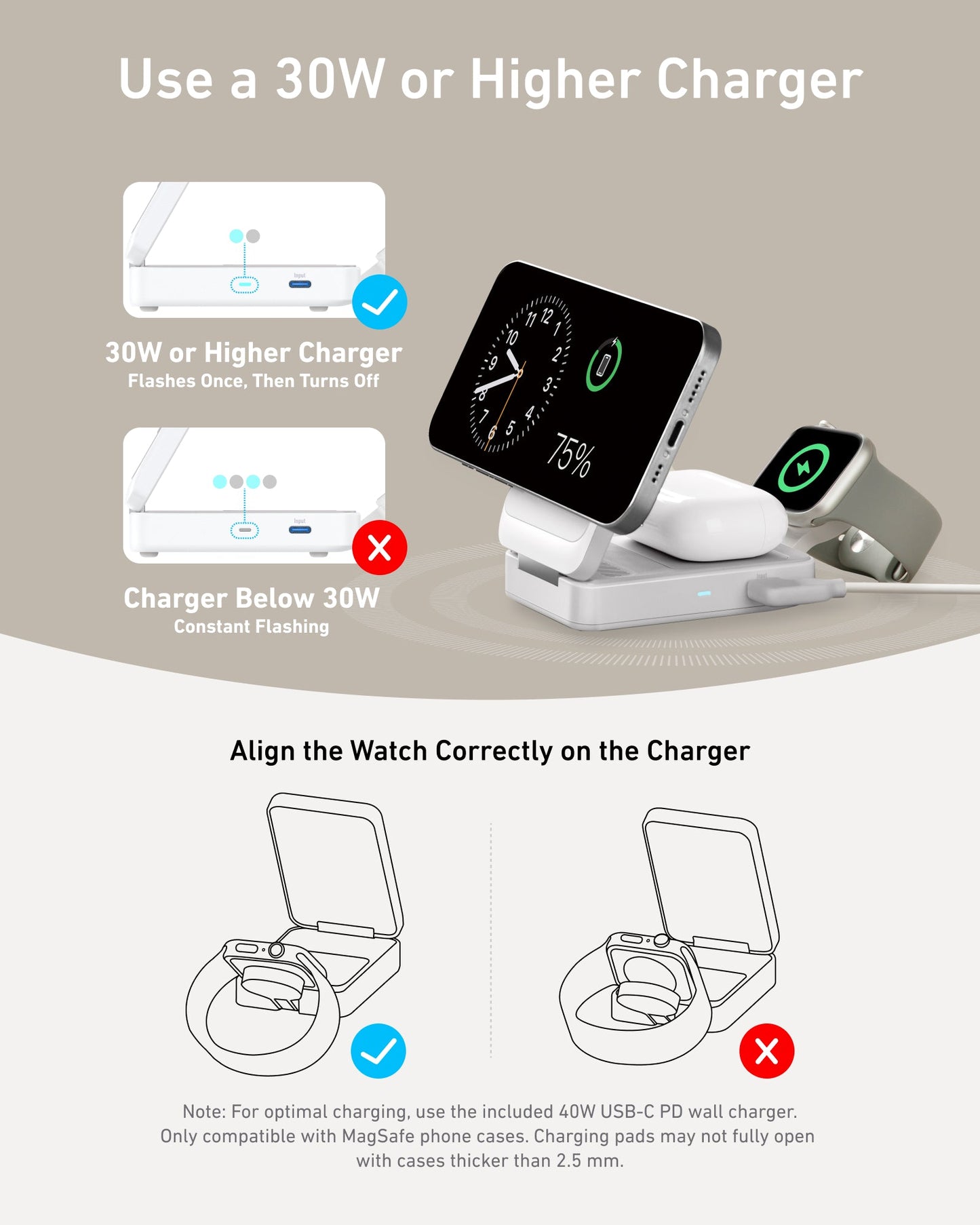 Anker MagGo Wireless Charging Station (Foldable 3-in-1) - Anker - Flyclothing LLC