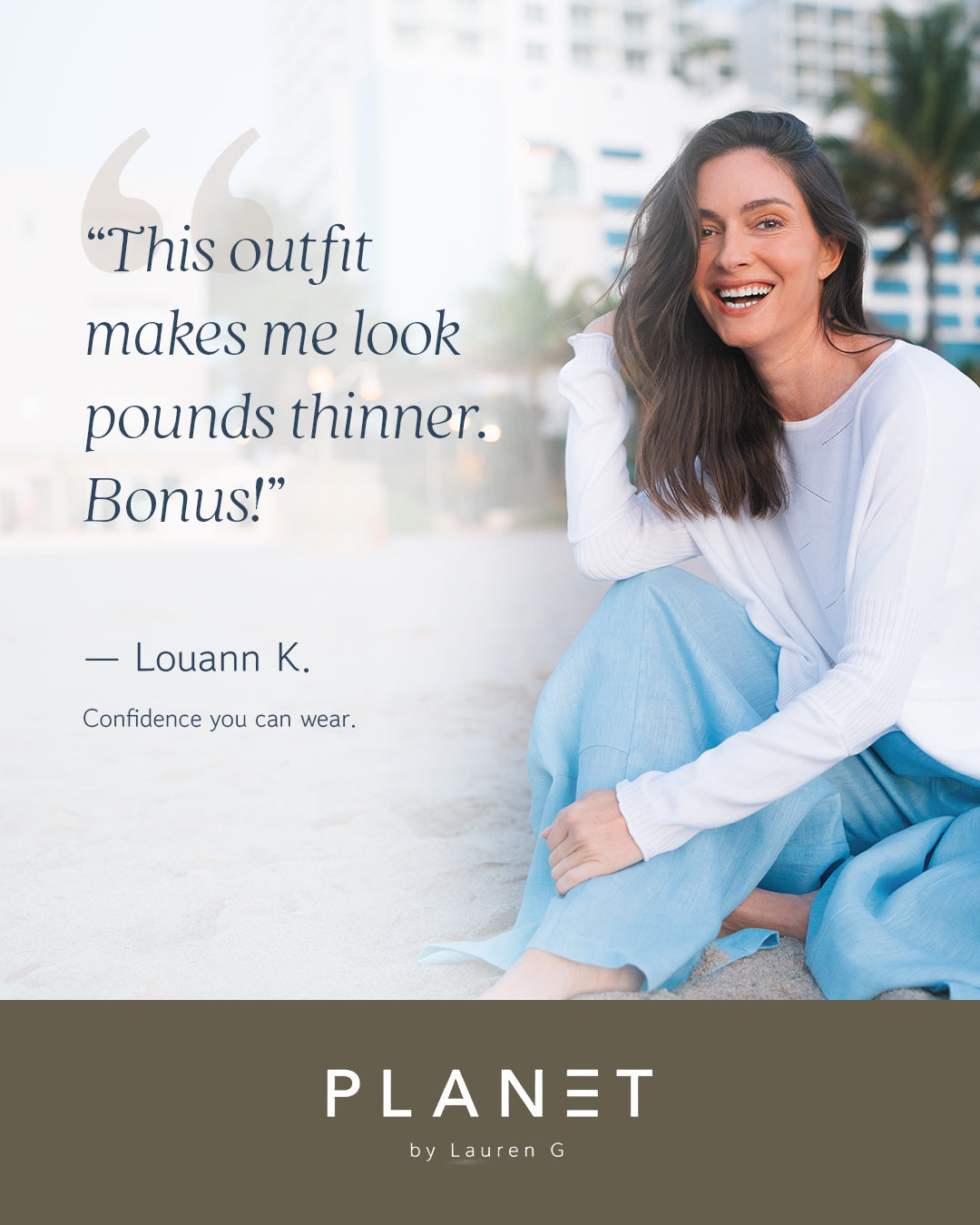 Pima Cotton Stitches Boatneck Sweater - Cameo - PLANET by Lauren G - Flyclothing LLC