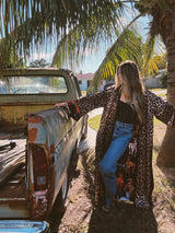 Rebel Yell Horse & Leopard Print Reversible Duster - Lil Bee's Bohemian - Flyclothing LLC