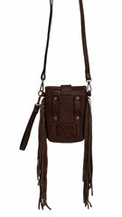 Scully Leather Brown Fringe Handbag