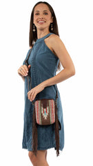 Scully Leather Brown Fringe Handbag
