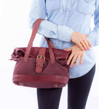 Scully Leather 50% Leather Burgundy Ladies Handbag - Scully Leather - Flyclothing LLC