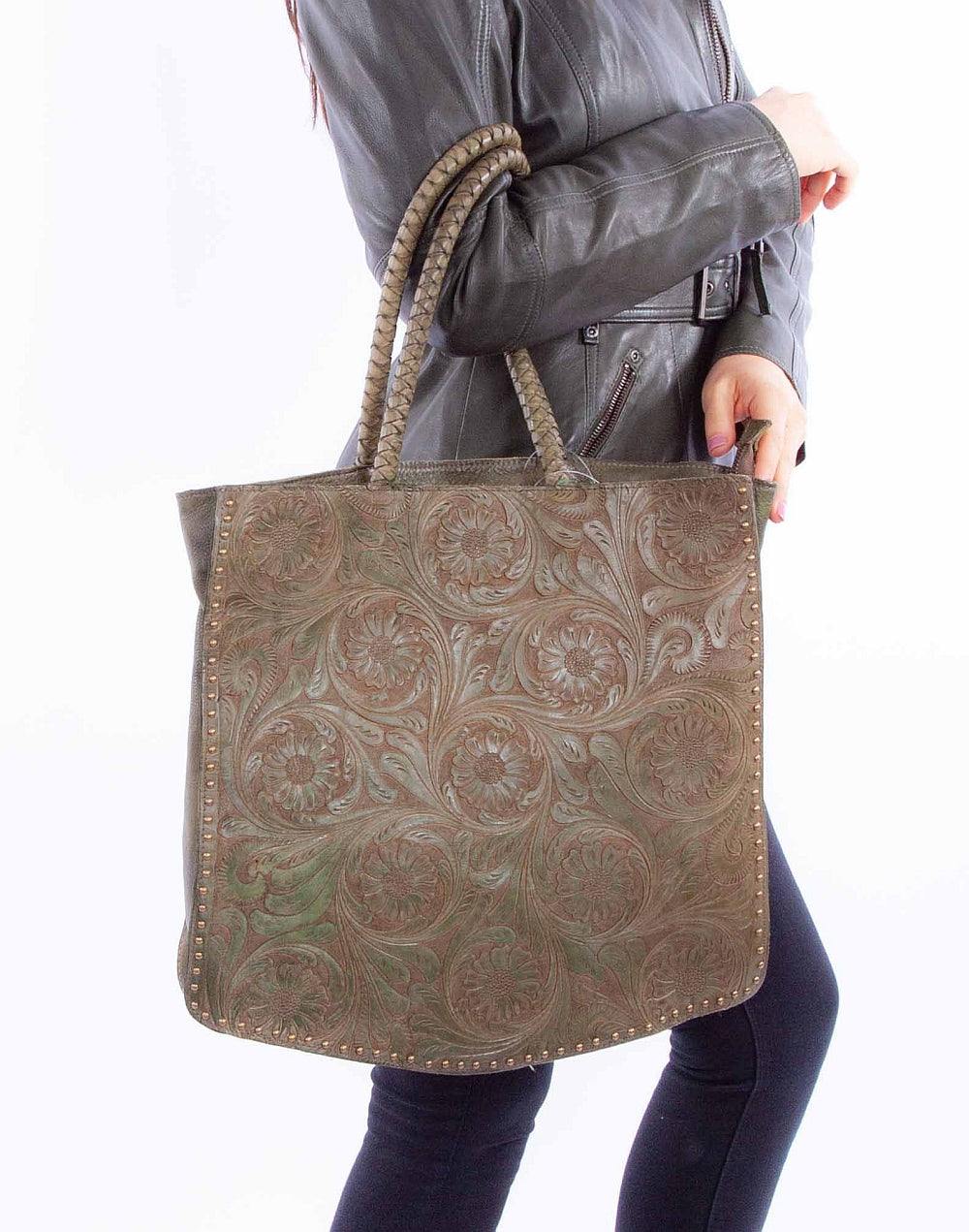 Scully Leather Olive Ladies Handbag - Scully Leather