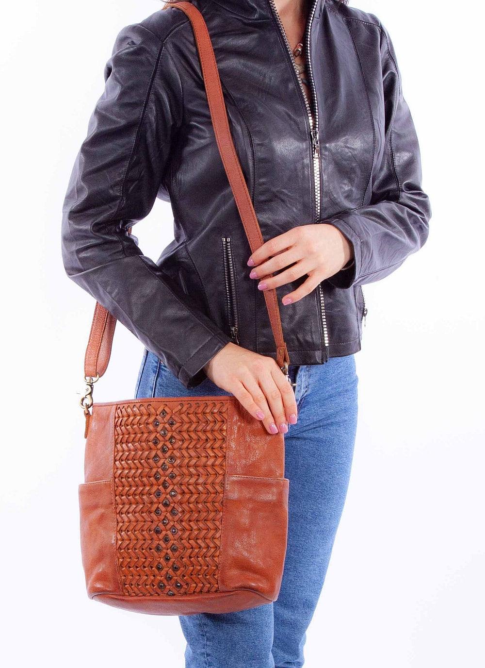 Scully Leather Cognac Ladies Handbag - Scully Leather