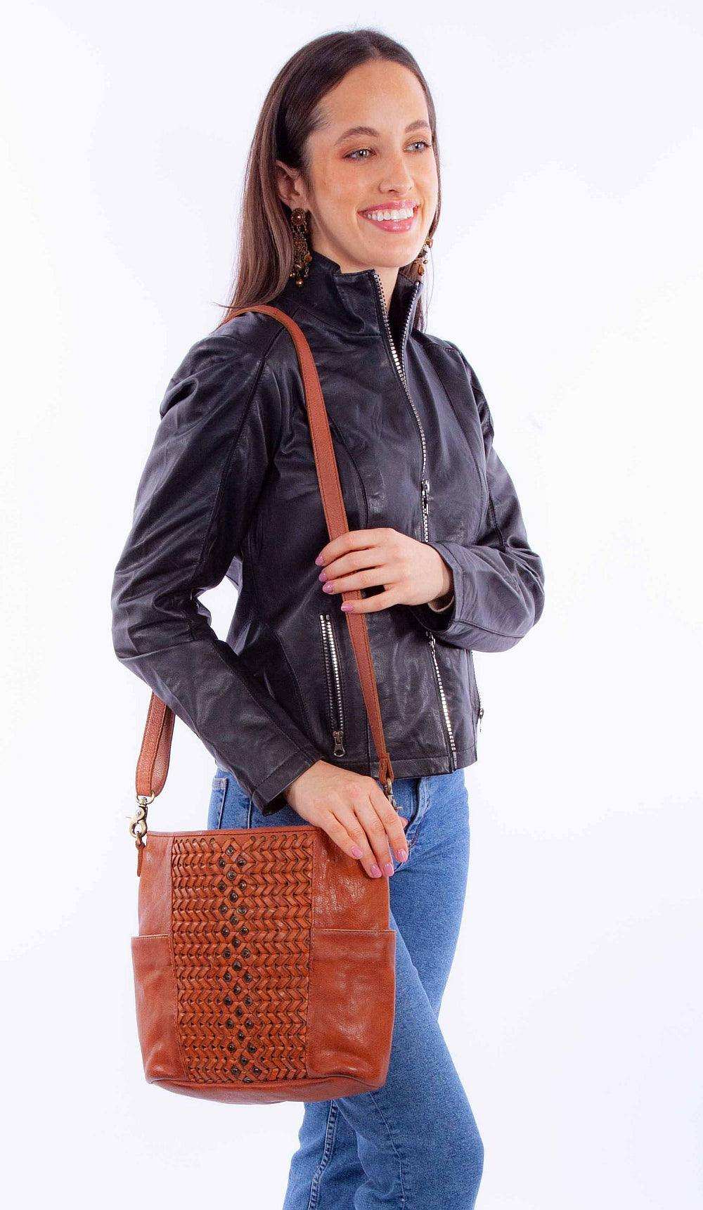 Scully Leather Cognac Ladies Handbag - Scully Leather - Flyclothing LLC