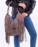 Scully Leather Gray Ladies Handbag - Scully Leather