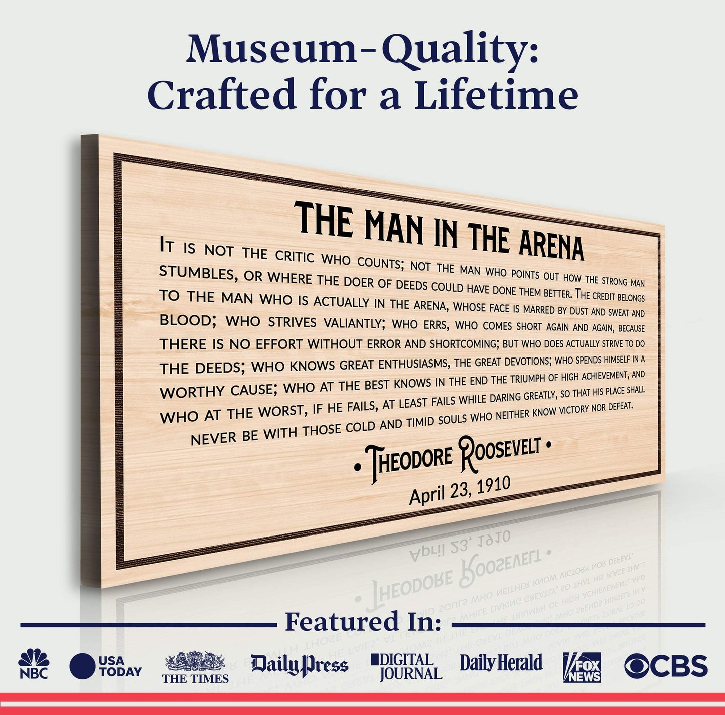 The Man In The Arena Sign IV - Tailored Canvases - Flyclothing LLC