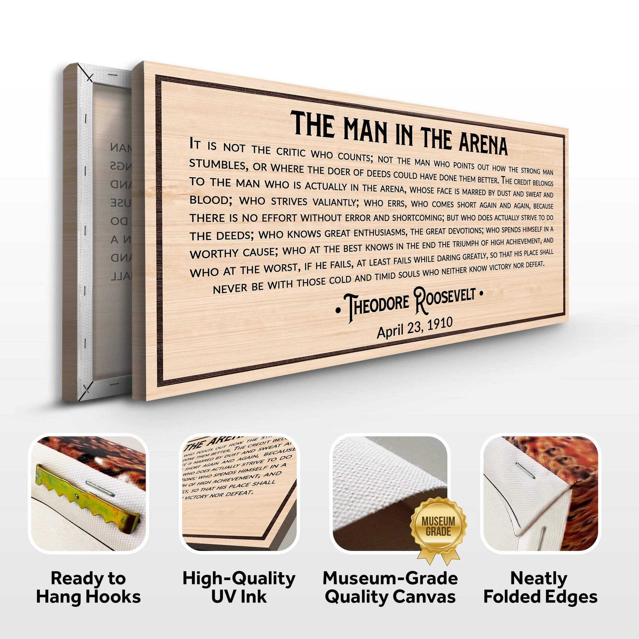 The Man In The Arena Sign IV - Tailored Canvases - Flyclothing LLC