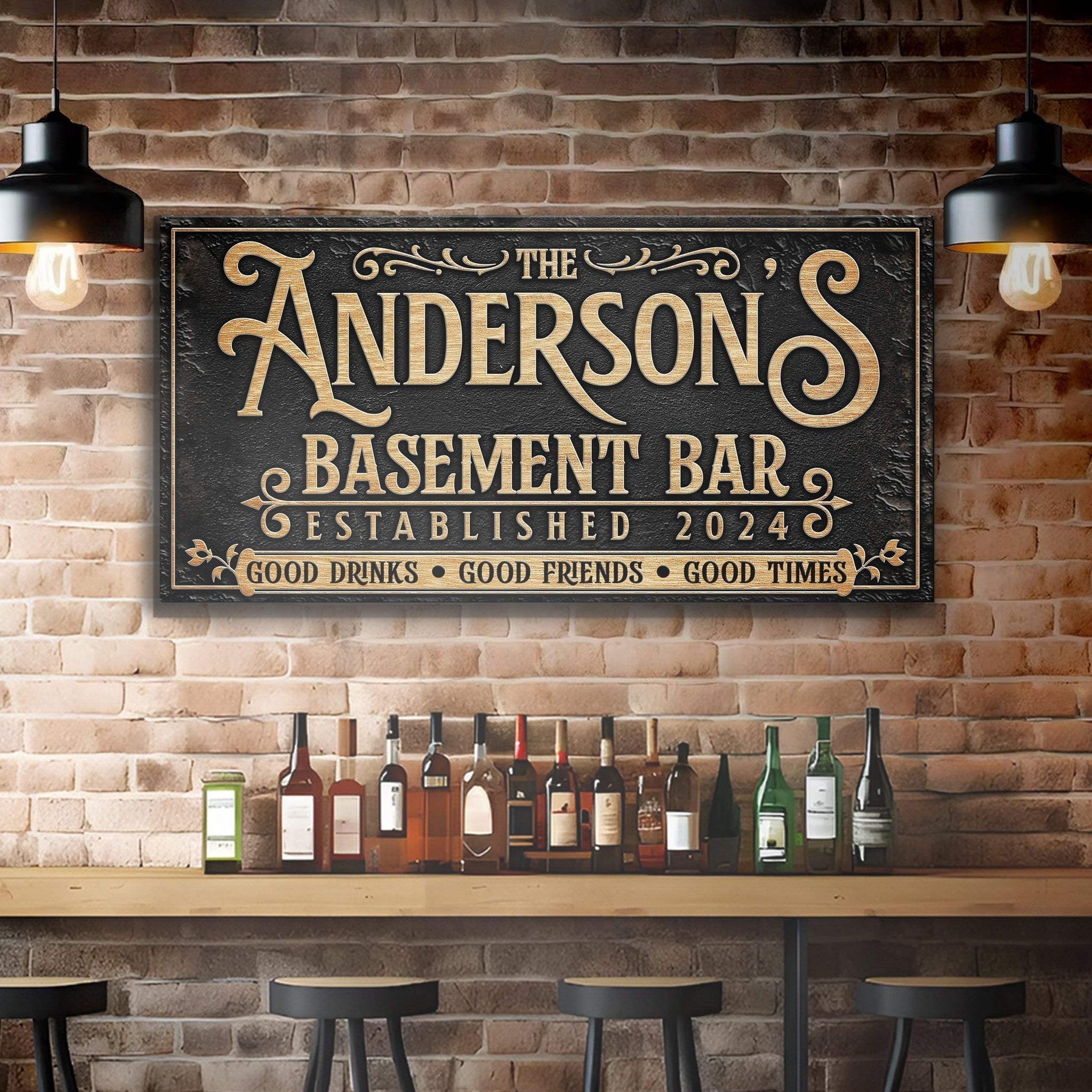 Custom Basement Bar Sign III - Tailored Canvases - Flyclothing LLC
