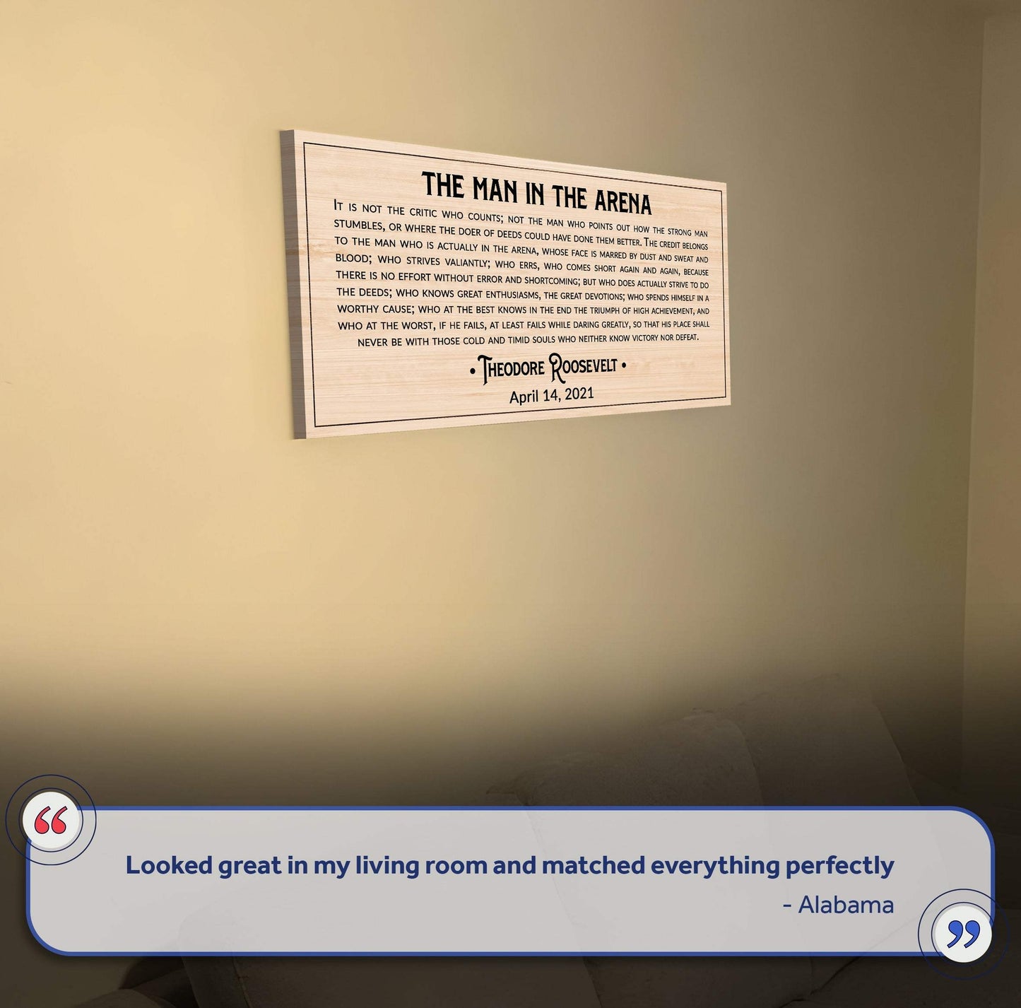 The Man In The Arena Sign IV - Tailored Canvases - Flyclothing LLC