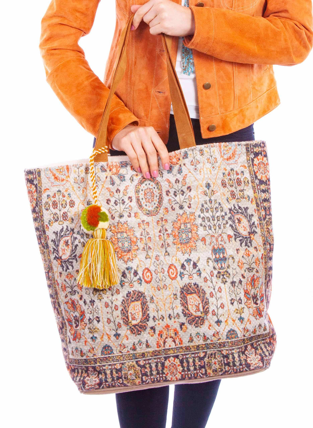 Scully Ladies Oversized Textural Floral Print Bag - Scully Leather - Flyclothing LLC