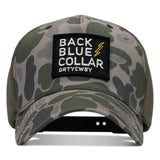 Back Blue Collar Patch SnapBack - DIRTY COWBOY USA - Flyclothing LLC