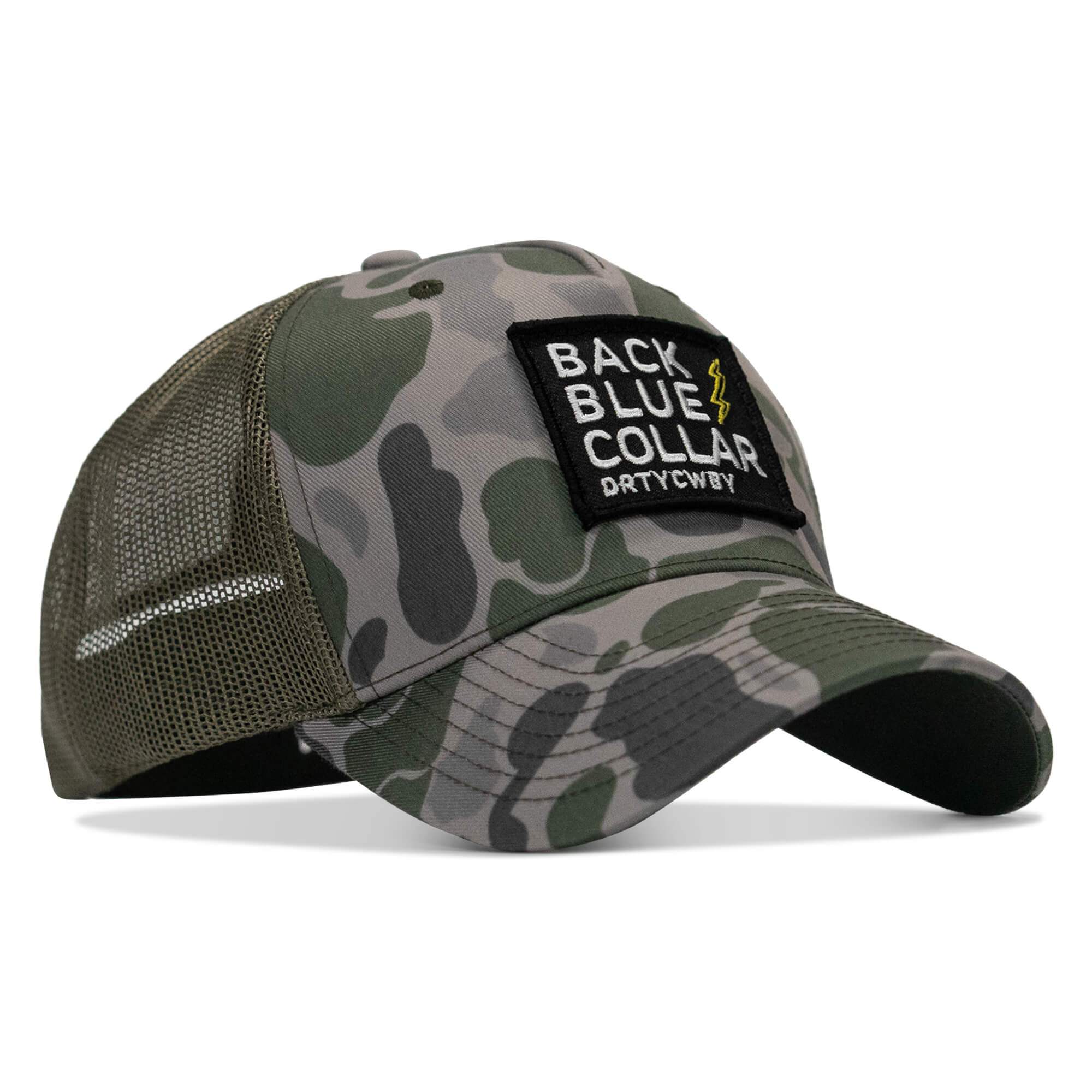 Back Blue Collar Patch SnapBack - DIRTY COWBOY USA - Flyclothing LLC
