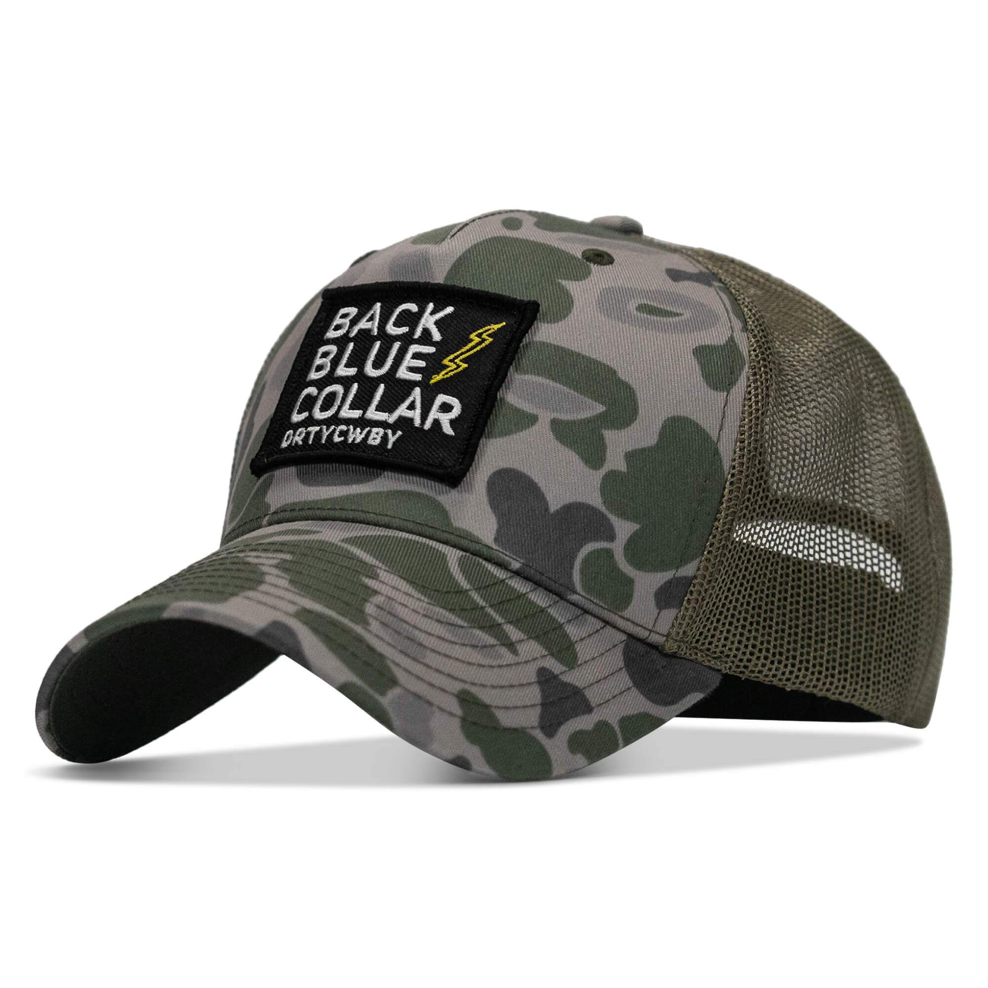 Back Blue Collar Patch SnapBack - DIRTY COWBOY USA - Flyclothing LLC