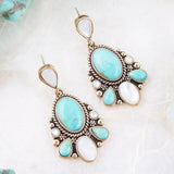Barcelona Turquoise and Mother of Pearl Post Drop Earrings - Barse Jewelry - Flyclothing LLC