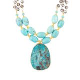 Baron Blue Turquoise Magnesite Pendant Statement Necklace