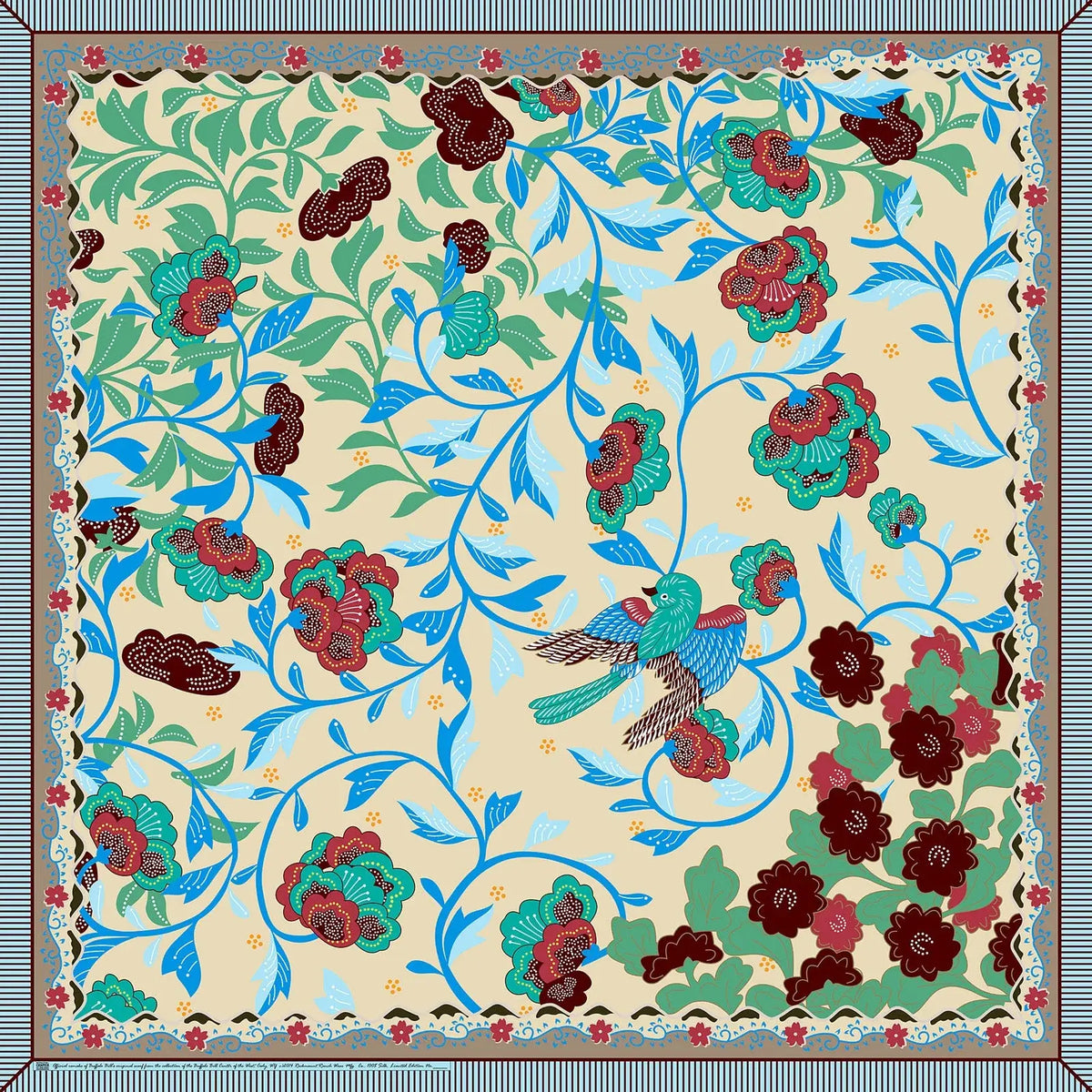 Rockmount Ranch Ware Limited-Edition Floral & Swallow Silk Scarf by Buffalo Bill - Rockmount Clothing - Flyclothing LLC