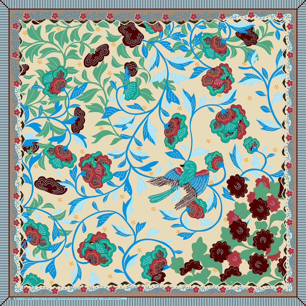 Rockmount Ranch Ware Limited-Edition Floral & Swallow Silk Scarf by Buffalo Bill - Rockmount Clothing - Flyclothing LLC