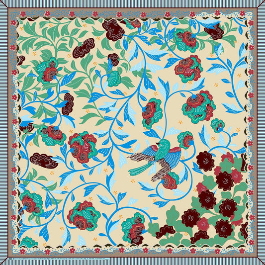 Rockmount Ranch Ware Limited-Edition Floral & Swallow Silk Scarf by Buffalo Bill - Rockmount Clothing - Flyclothing LLC