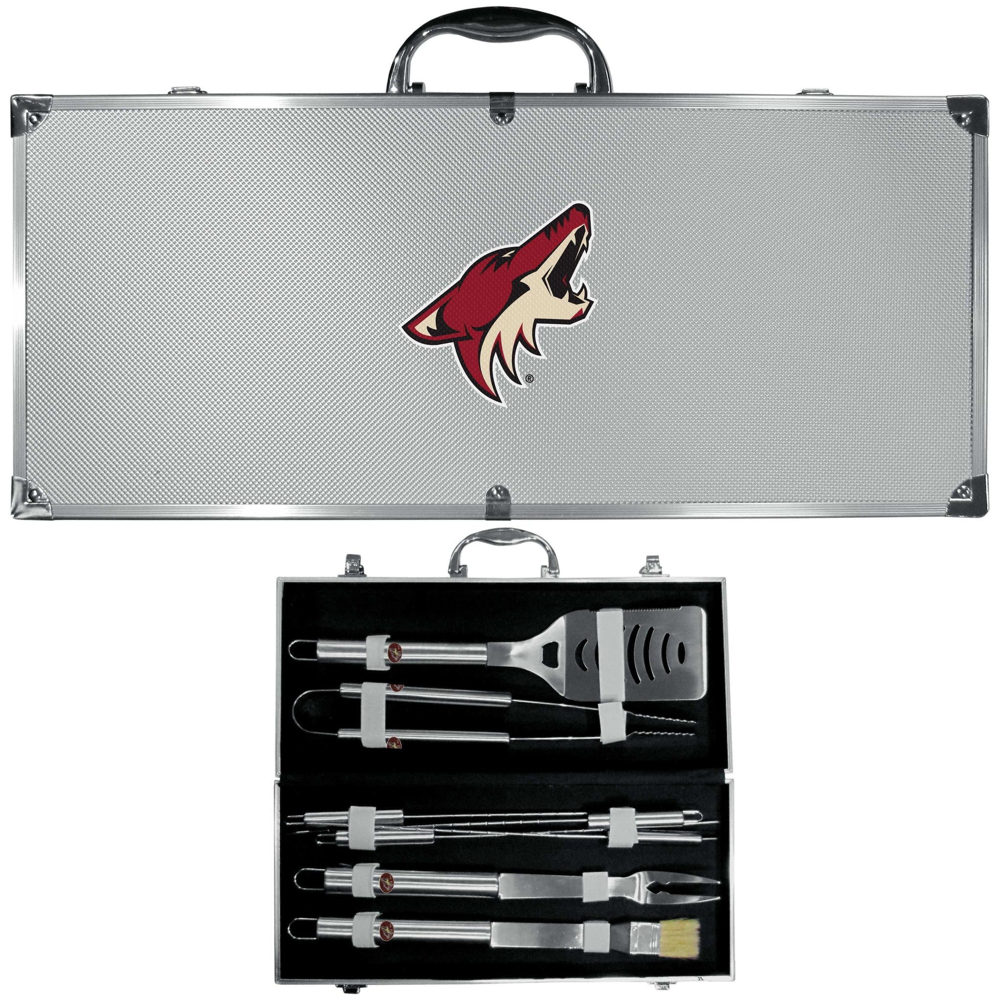 Arizona Coyotes® 8 pc Stainless Steel BBQ Set w/Metal Case - Arizona Coyotes - Flyclothing LLC