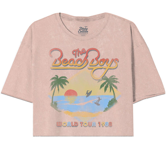 Beach Boys-Sunset Surfer Oversized Crop Tee - Beach Boys