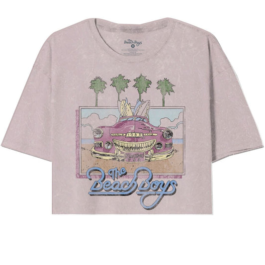 Beach Boys Pink Beach Car Oversize Crop - Beach Boys