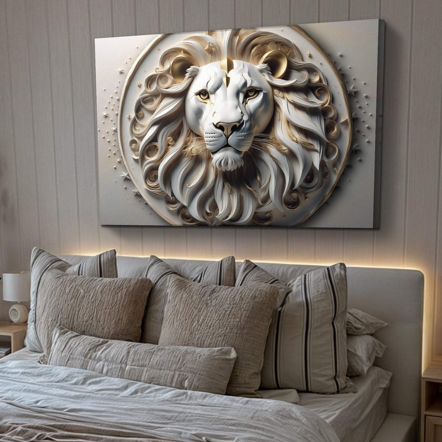 3D Majestic Lion Wall Art VI - Tailored Canvases - Flyclothing LLC