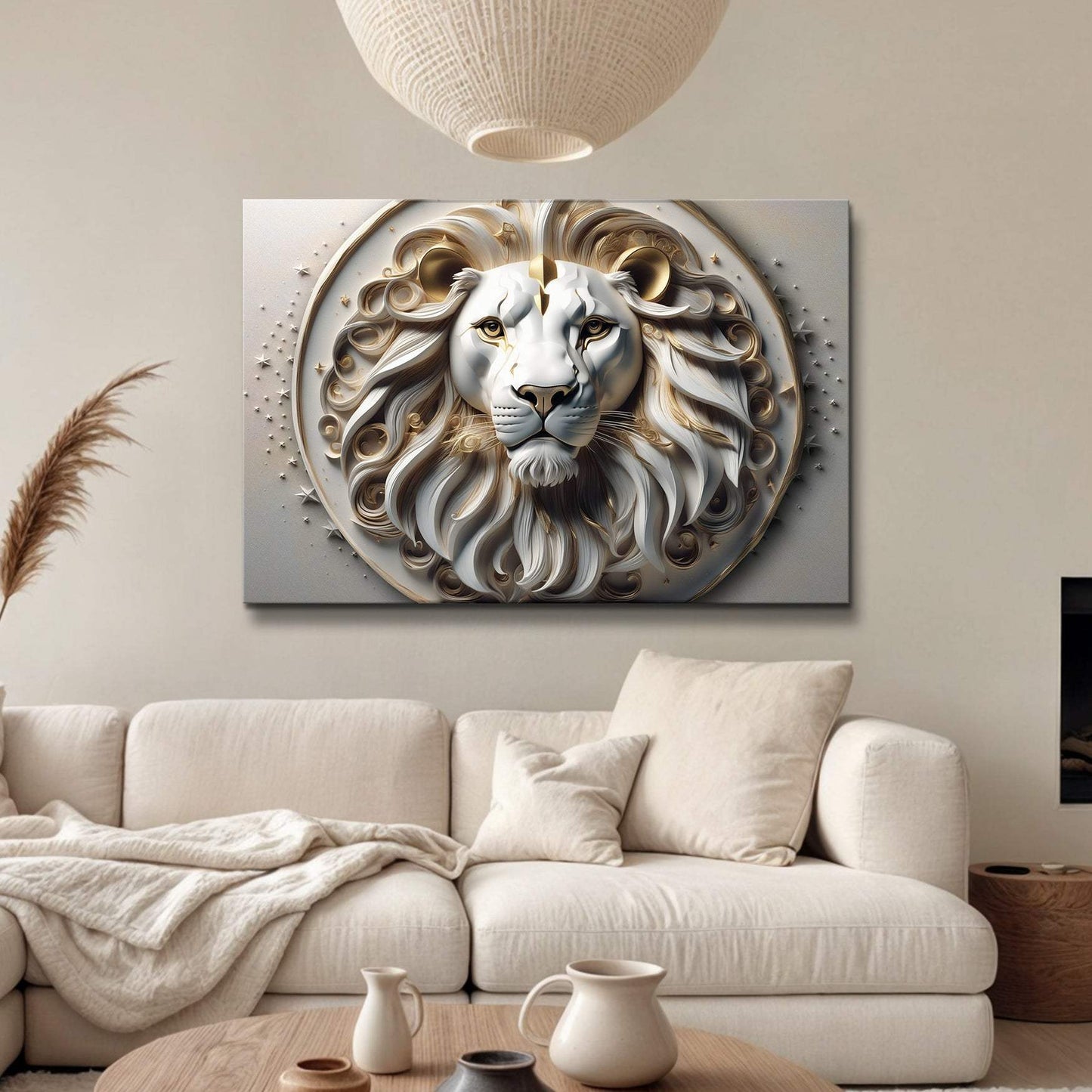 3D Majestic Lion Wall Art VI - Tailored Canvases - Flyclothing LLC