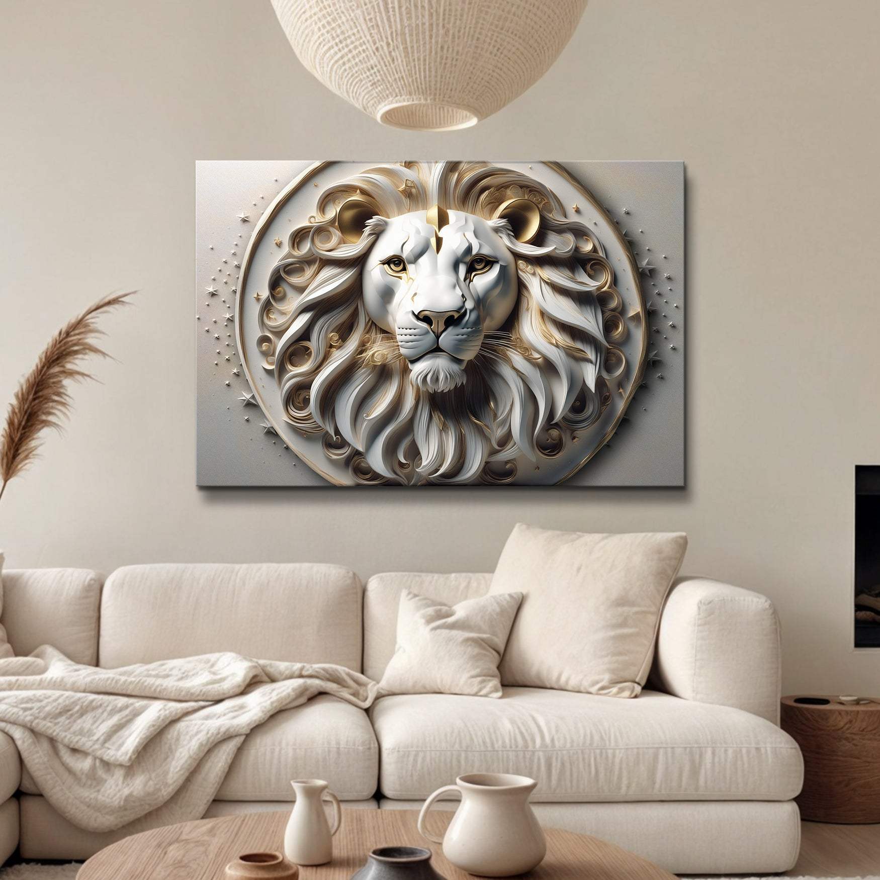 3D Majestic Lion Wall Art VI - Tailored Canvases - Flyclothing LLC