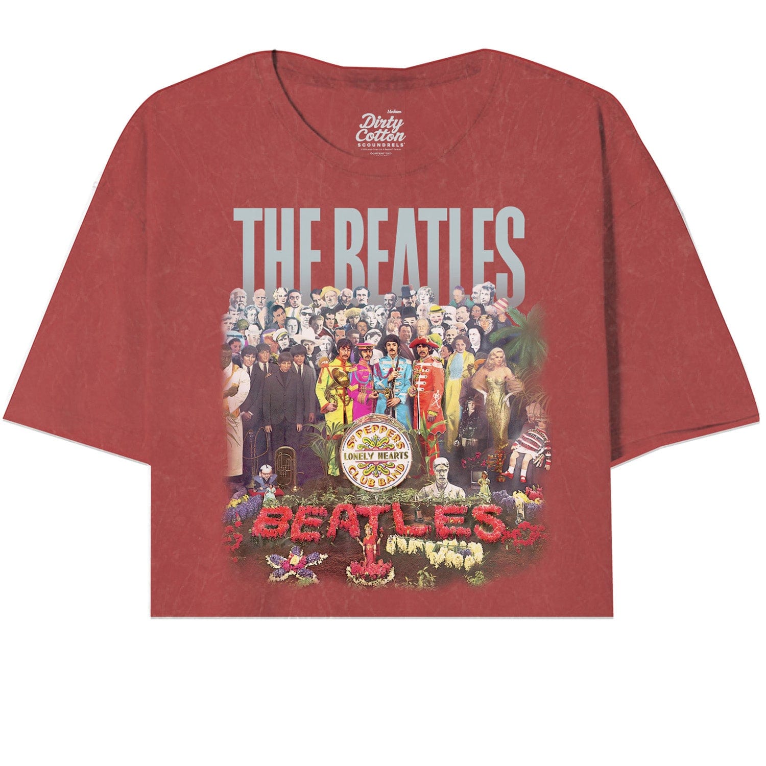 The Beatles Lonely Hearts Floral Oversize Crop Top - The Beatles