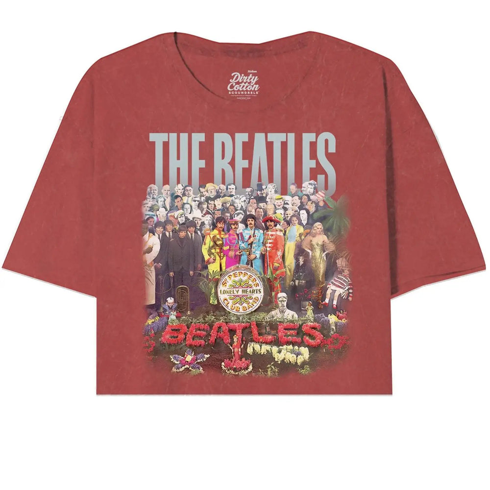 The Beatles Lonely Hearts Floral Oversize Crop Top - The Beatles