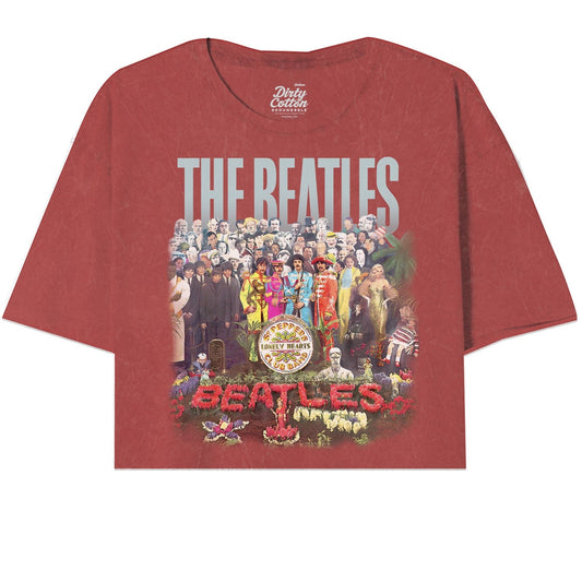 The Beatles Lonely Hearts Floral Oversize Crop Top - The Beatles