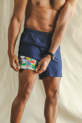 The Hot in Havana | Tropical Navy Ball Hammock® 7 Inch Athletic Shorts