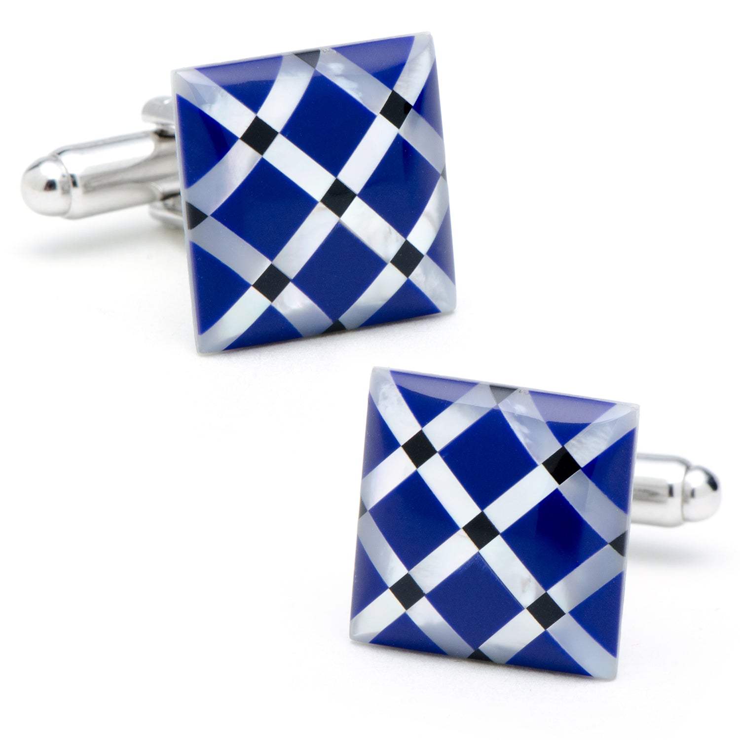 Mother of Pearl Diamond Cufflinks - Cufflinks.com - Flyclothing LLC