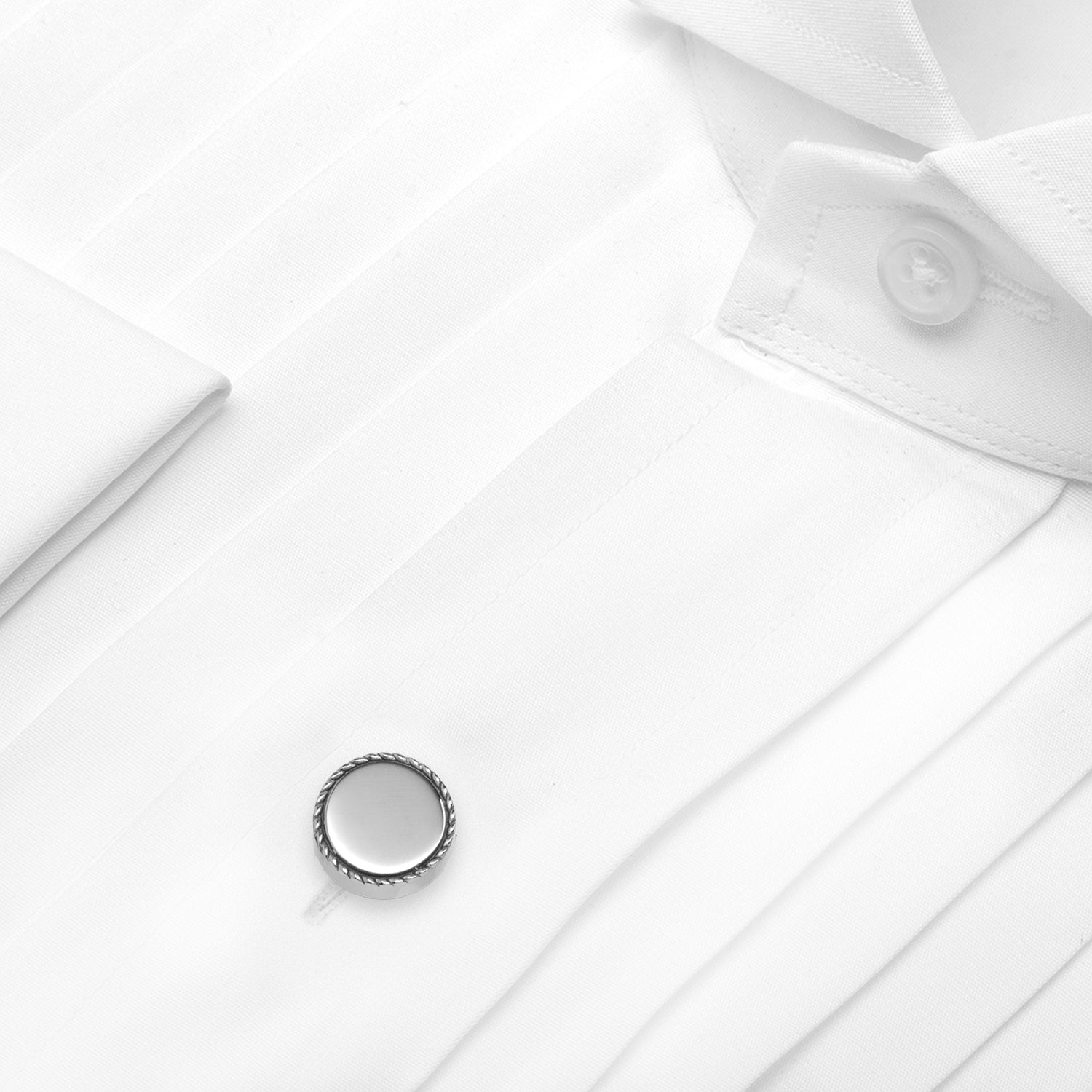 Stainless Steel Rope Border Round Studs - Cufflinks.com - Flyclothing LLC