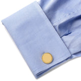 14K Gold Plated Rope Border Round Engravable Cufflinks - Cufflinks.com - Flyclothing LLC