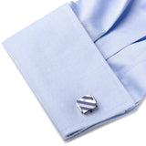 Floating Mother of Pearl Striped Cufflinks - Cufflinks.com - Flyclothing LLC