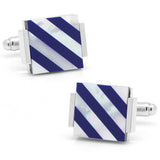 Floating Mother of Pearl Striped Cufflinks - Cufflinks.com - Flyclothing LLC